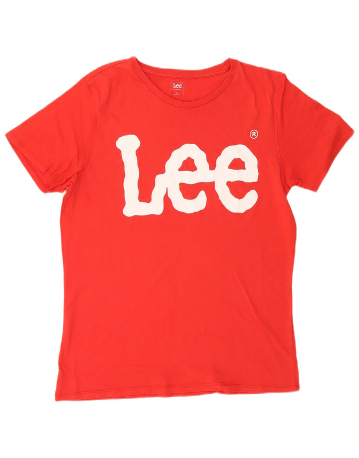Lee Mens Graphic T-Shirt Top Large Red