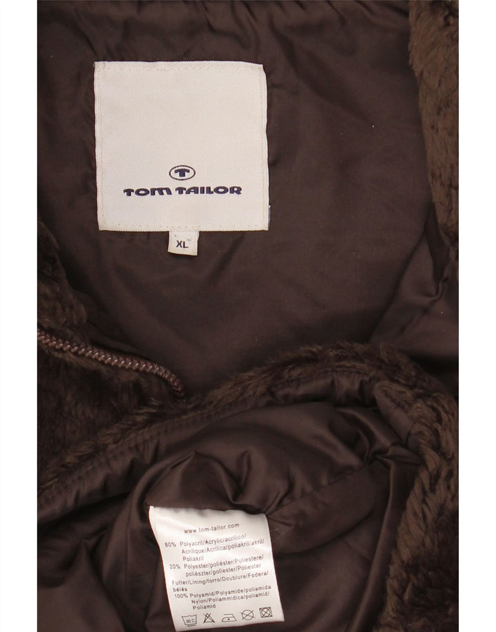 Tom Tailor Womens Sherpa Gilet UK 18 XL Brown Polyacrylic