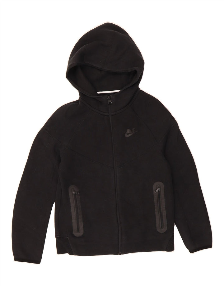 NIKE Boys Zip Hoodie Sweater 10-11 Years Medium Black Cotton Vintage Nike and Second-Hand Nike from Messina Hembry 