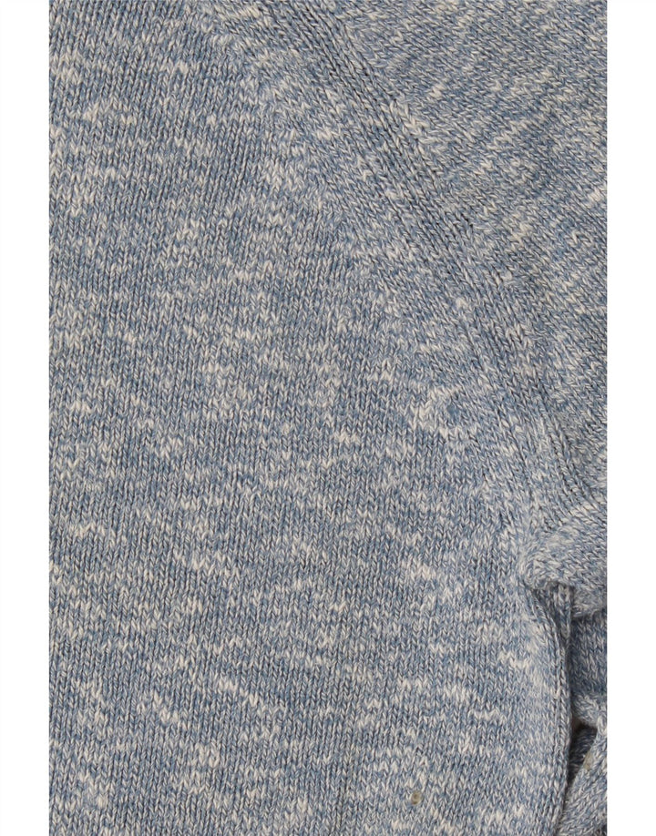 Marks & Spencer Mens Boat Neck Jumper Sweater Small Blue Flecked Cotton