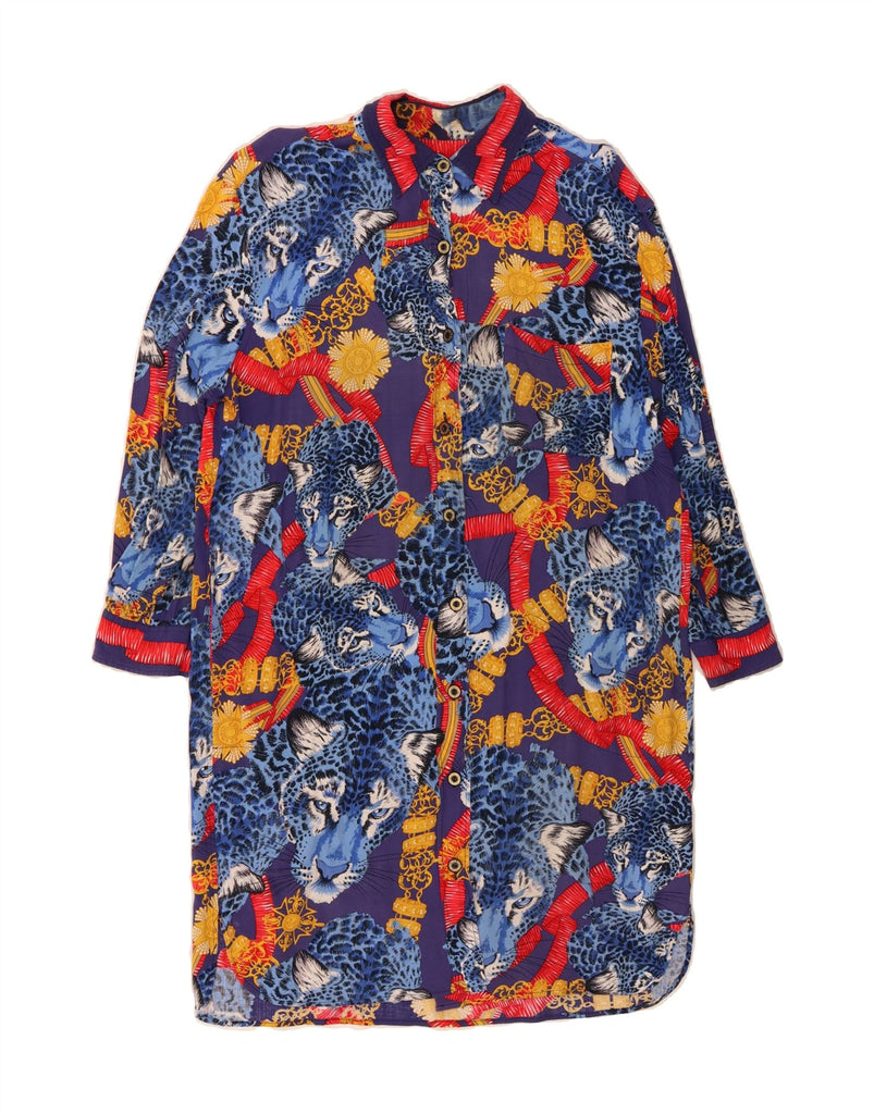 ST. GERMAIN Womens Shirt Dress IT 48 XL Multicoloured Animal Print Viscose Vintage St. Germain and Second-Hand St. Germain from Messina Hembry 