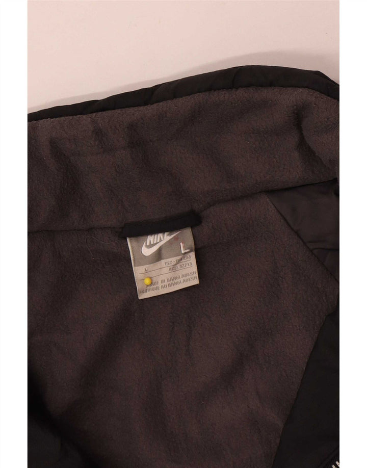 Nike Boys Graphic Windbreaker Jacket 12-13 Years Large Black Nylon