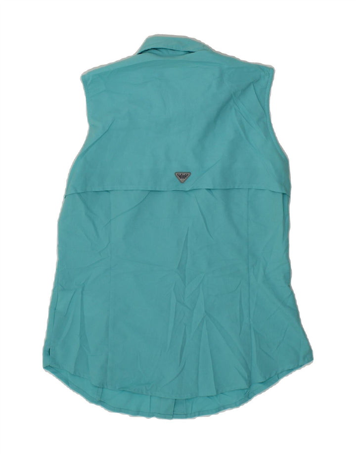 COLUMBIA Womens Sleeveless Shirt Blouse UK 10 Small Blue Polyester Vintage Columbia and Second-Hand Columbia from Messina Hembry 