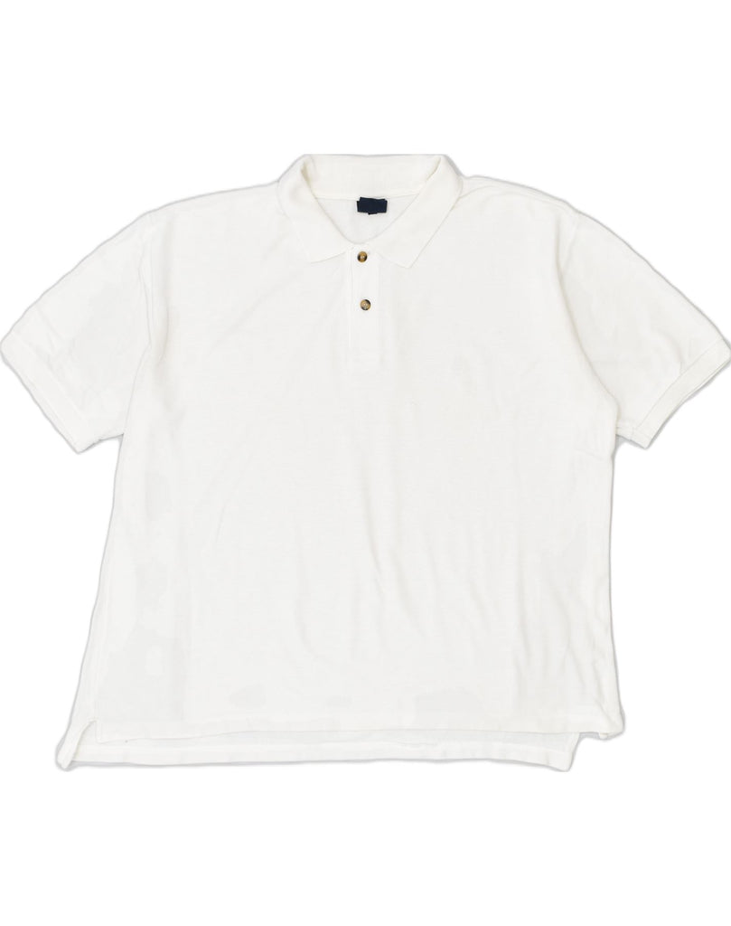 MARINA YACHTING Mens Polo Shirt 2XL White Cotton | Vintage | Thrift | Second-Hand | Used Clothing | Messina Hembry 