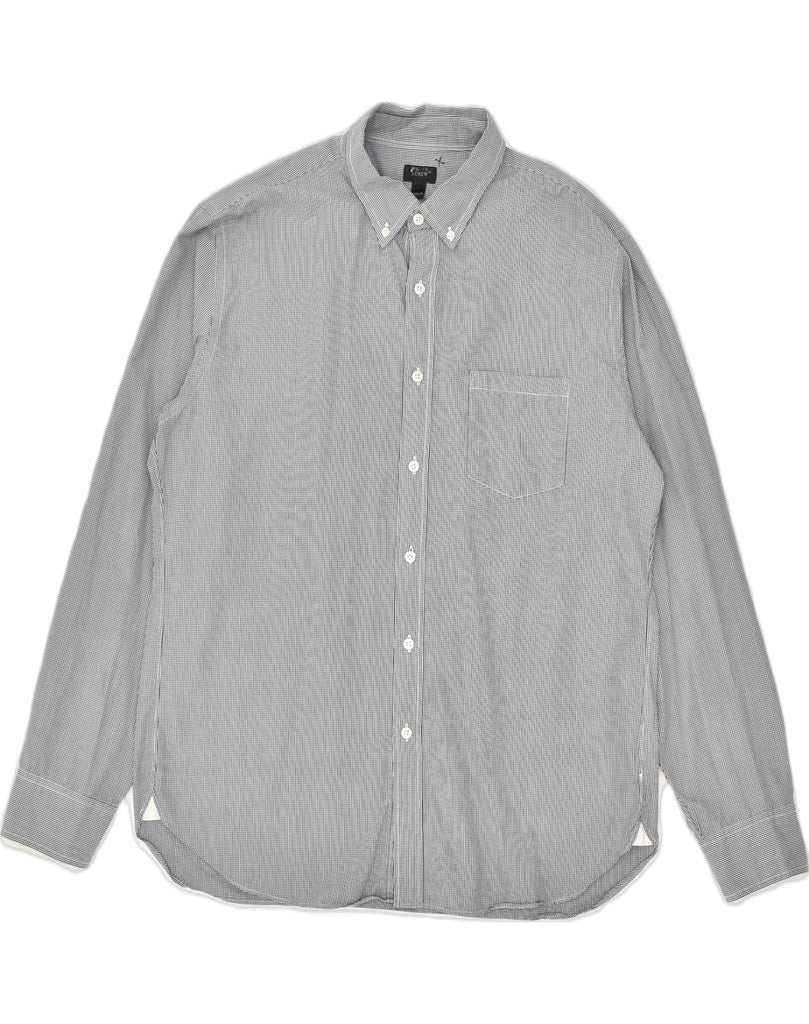 J. CREW Mens Shirt Large Grey Gingham Cotton | Vintage J. Crew | Thrift | Second-Hand J. Crew | Used Clothing | Messina Hembry 