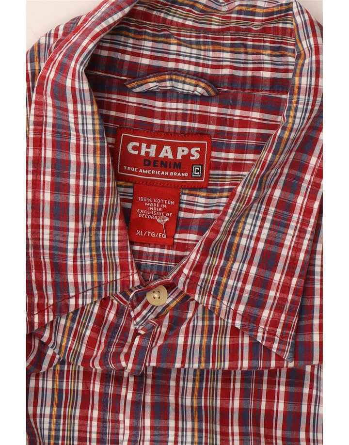 CHAPS Mens Shirt XL Red Check Cotton Vintage Chaps and Second-Hand Chaps from Messina Hembry 