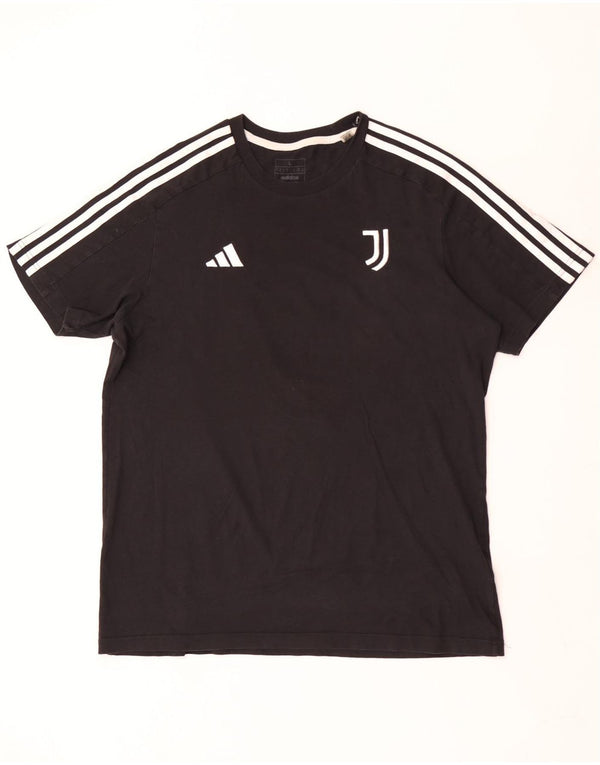 Adidas Mens Juventus T-Shirt Top Large Black Cotton