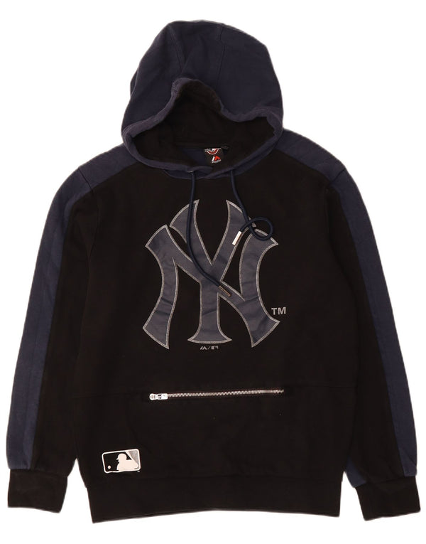 MAJESTIC Mens New York Yankees Hoodie Jumper Medium Black Colourblock