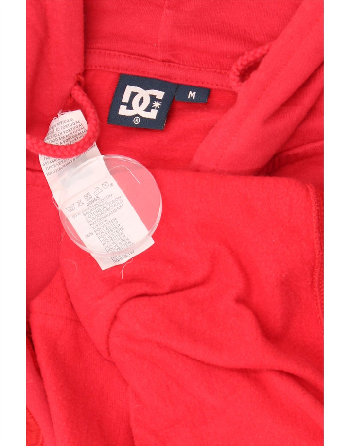 DC Mens Graphic Zip Hoodie Sweater Medium Red Cotton