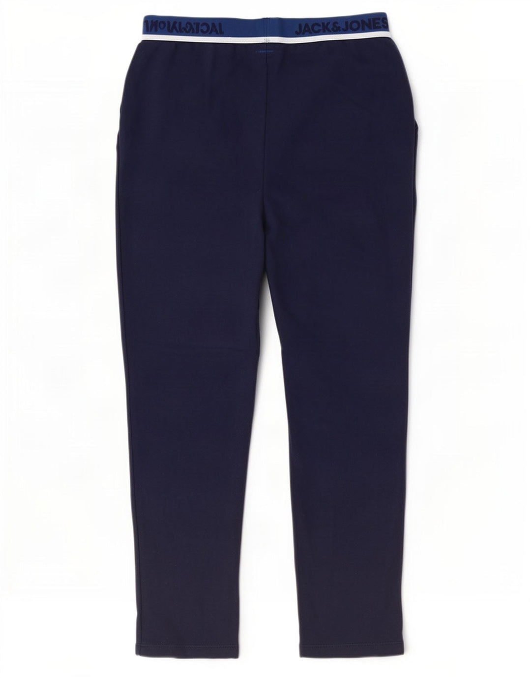 Jack & Jones Mens Graphic Tracksuit Trousers Large Navy Blue Cotton