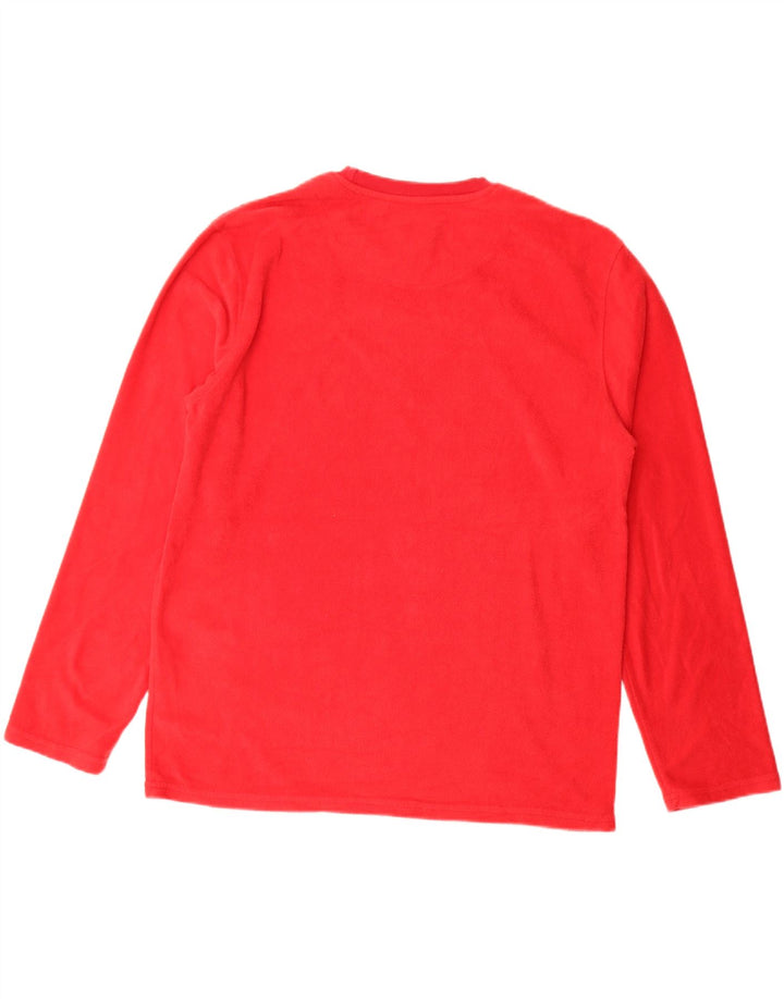 IZOD Mens Fleece Jumper Large Red Polyester