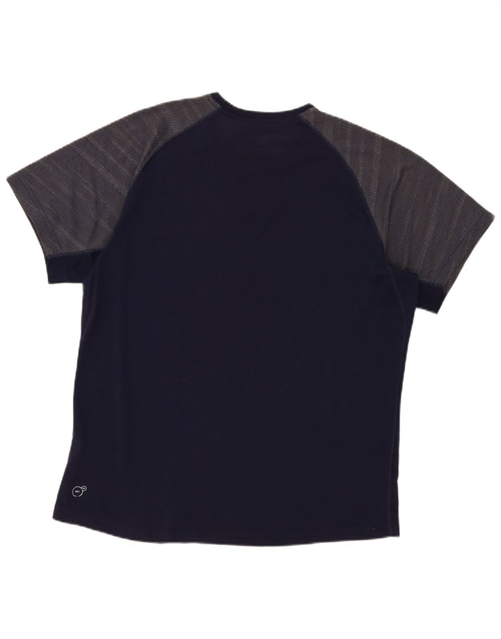 Puma Mens T-Shirt Top XL Navy Blue Colourblock Polyester