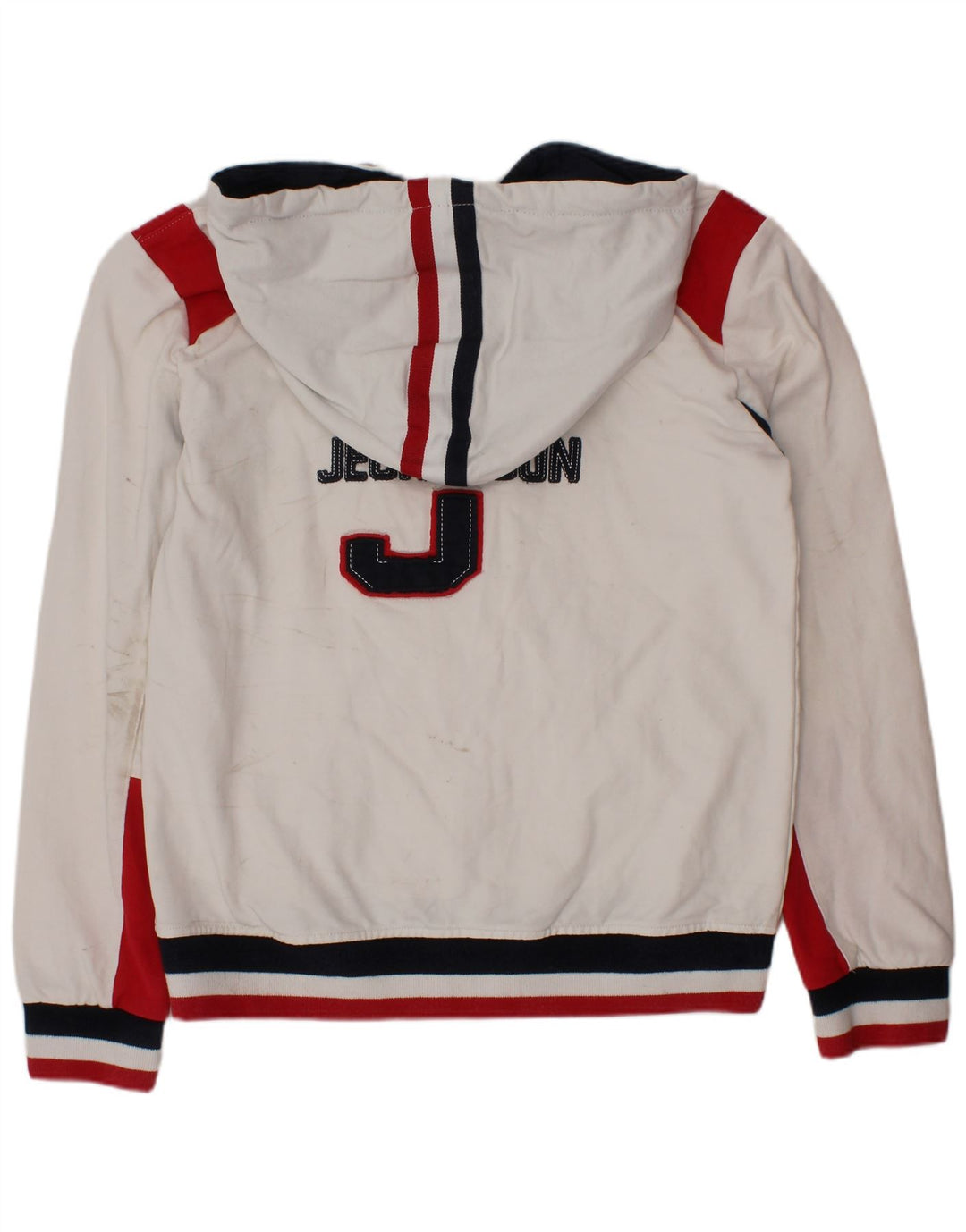 JECKERSON Boys Graphic Zip Hoodie Sweater 9-10 Years White Colourblock