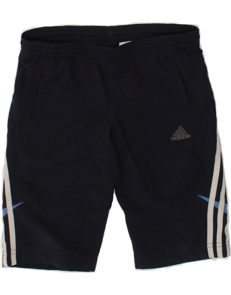 ADIDAS Boys Sport Shorts 9-10 Years Navy Blue Polyester | Vintage Adidas | Thrift | Second-Hand Adidas | Used Clothing | Messina Hembry 