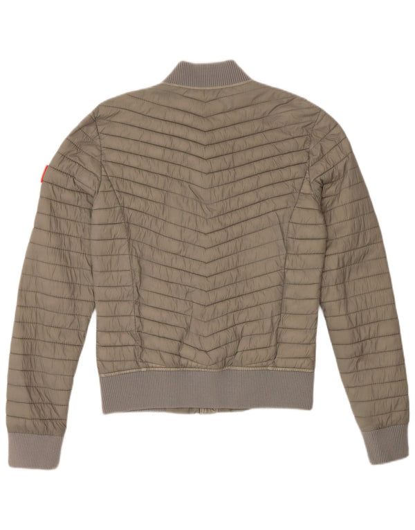 Superdry Womens Padded Jacket UK 6 XS Khaki Nylon