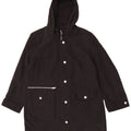 Dkny Womens Hooded Raincoat UK 18 XL Black Polyester