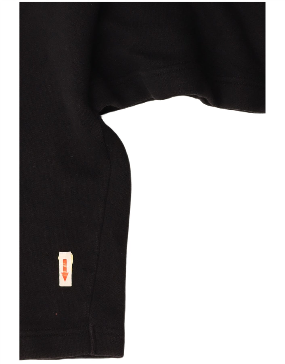 BENETTON Womens Oversized Graphic Crop Polo Shirt UK 10 Small Black