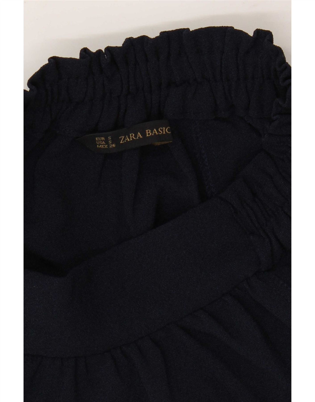 Zara Womens Flared Skirt Small W26 Navy Blue Polyester