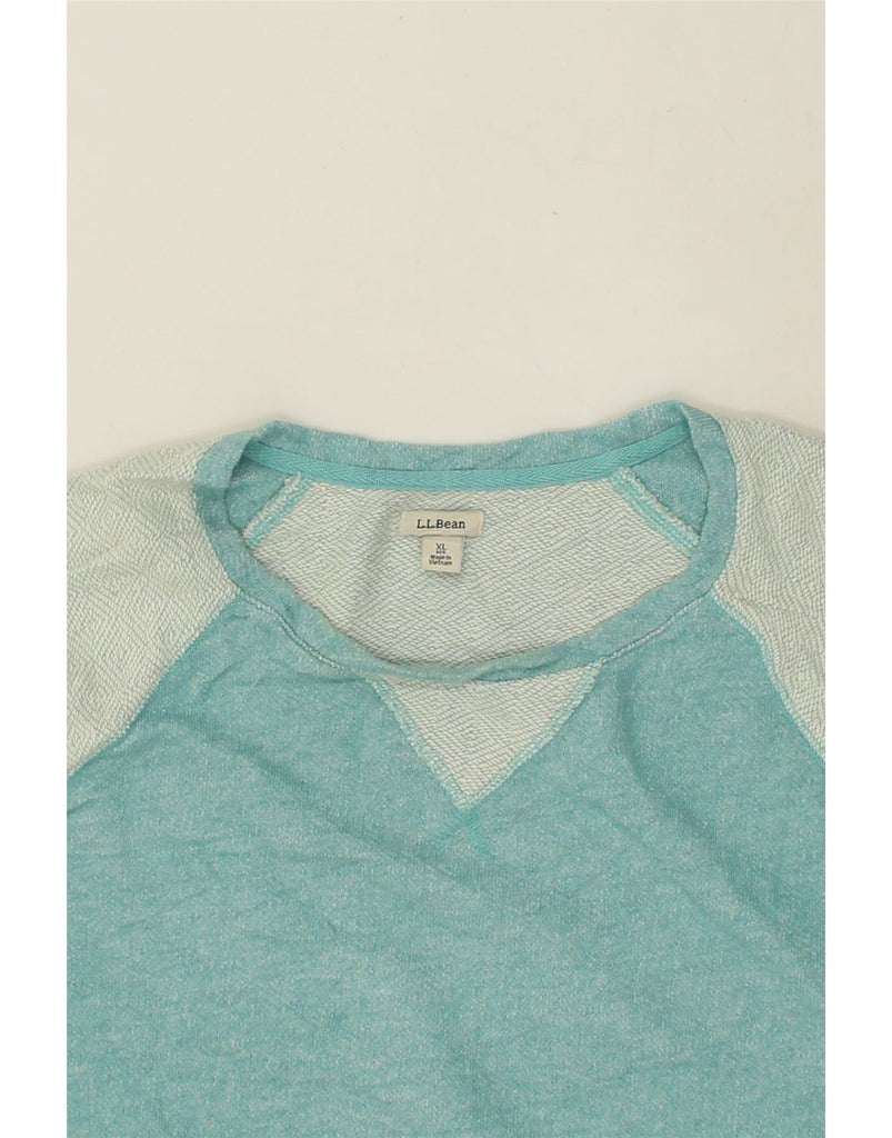 L.L.BEAN Womens Sweatshirt Jumper UK 18 XL Blue Colourblock Cotton | Vintage L.L.Bean | Thrift | Second-Hand L.L.Bean | Used Clothing | Messina Hembry 