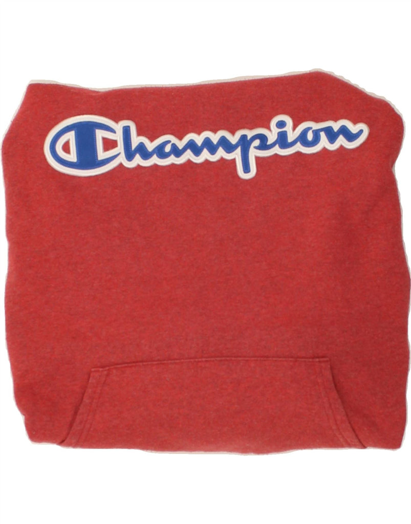 CHAMPION Mens Graphic Hoodie Jumper Medium Red Cotton | Vintage Champion | Thrift | Second-Hand Champion | Used Clothing | Messina Hembry 