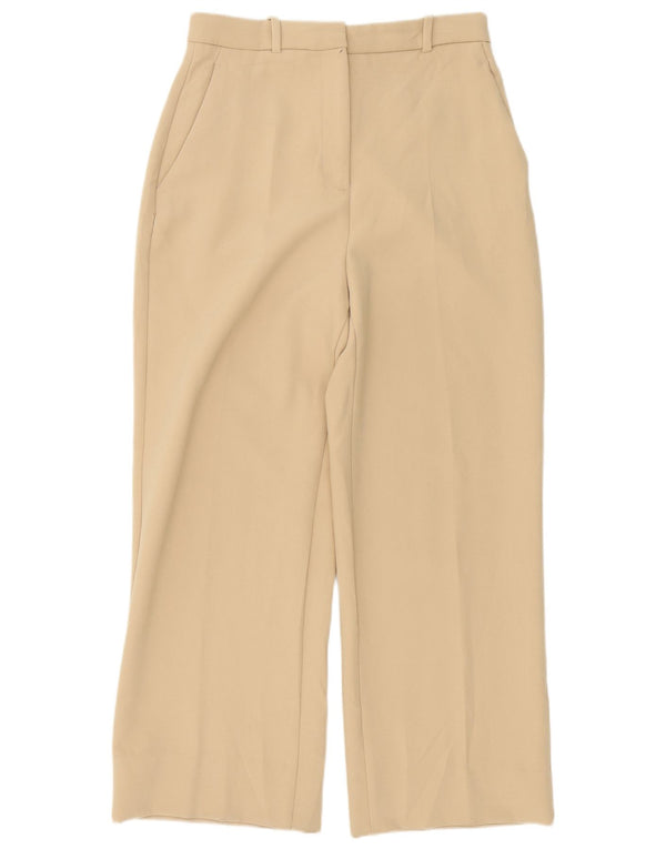 Zara Womens High Waist Wide Leg Chino Trousers Medium W30 L28 Beige
