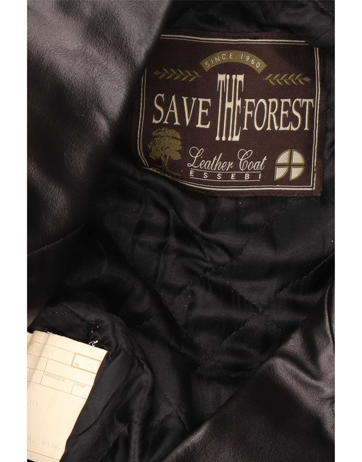 Essebi Mens Leather Jacket IT 50 Large Black Leather