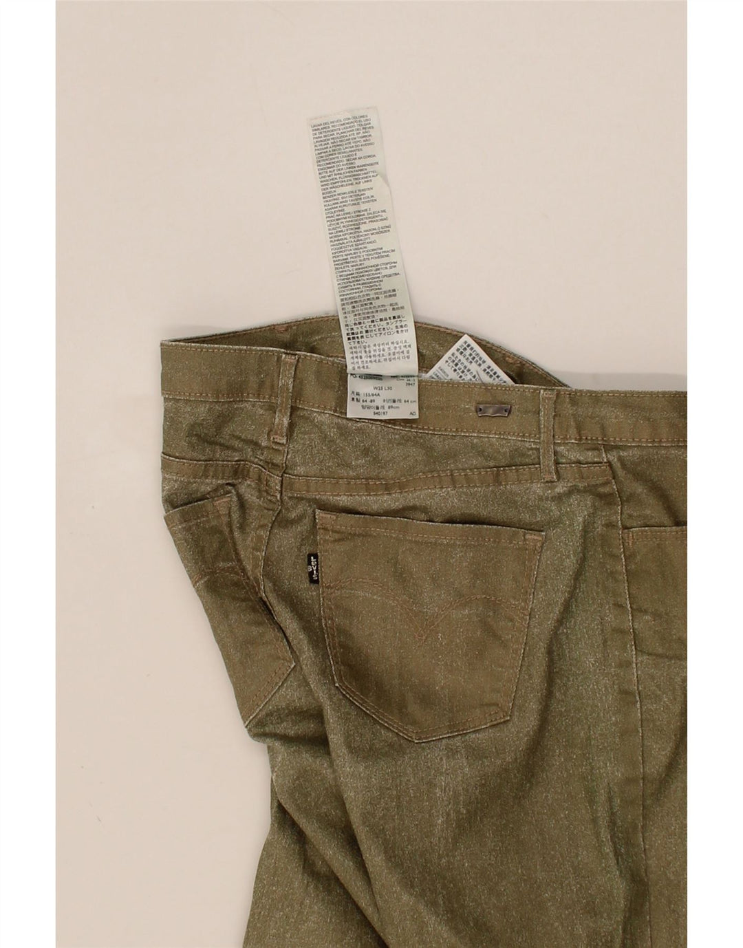 LEVI'S Womens Skinny Jeans W25 L30 Khaki Cotton Vintage Levi's and Second-Hand Levi's from Messina Hembry 