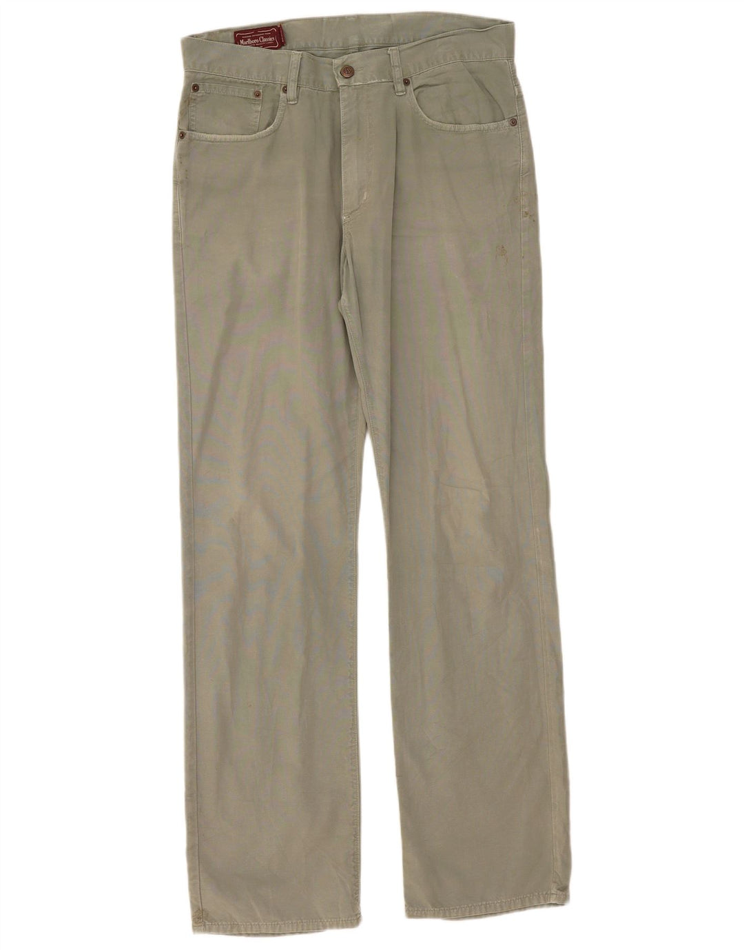 Marlboro Classics Mens Straight Casual Trousers W34 L34 Khaki