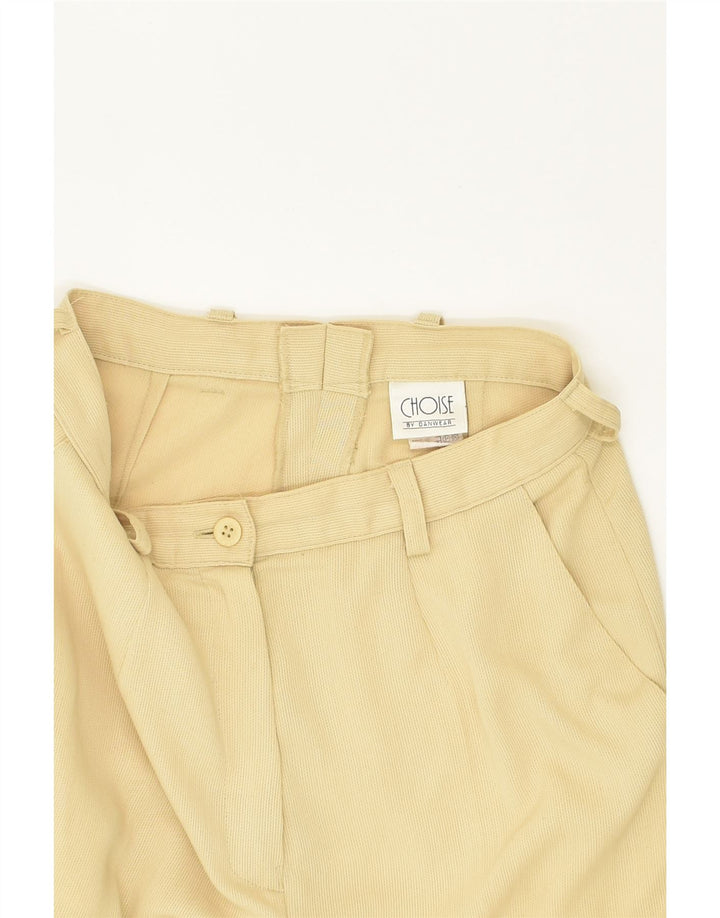 VINTAGE Womens High Waist Casual Trousers UK 12 Medium W28 L24 Yellow | Vintage Vintage | Thrift | Second-Hand Vintage | Used Clothing | Messina Hembry 