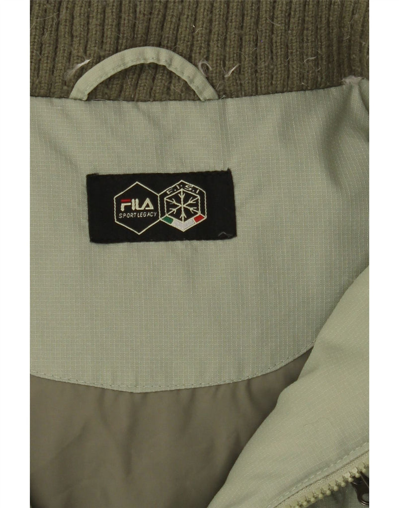 FILA Mens Hooded Padded Jacket UK 40 Large Green Colourblock Polyamide Vintage Fila and Second-Hand Fila from Messina Hembry 