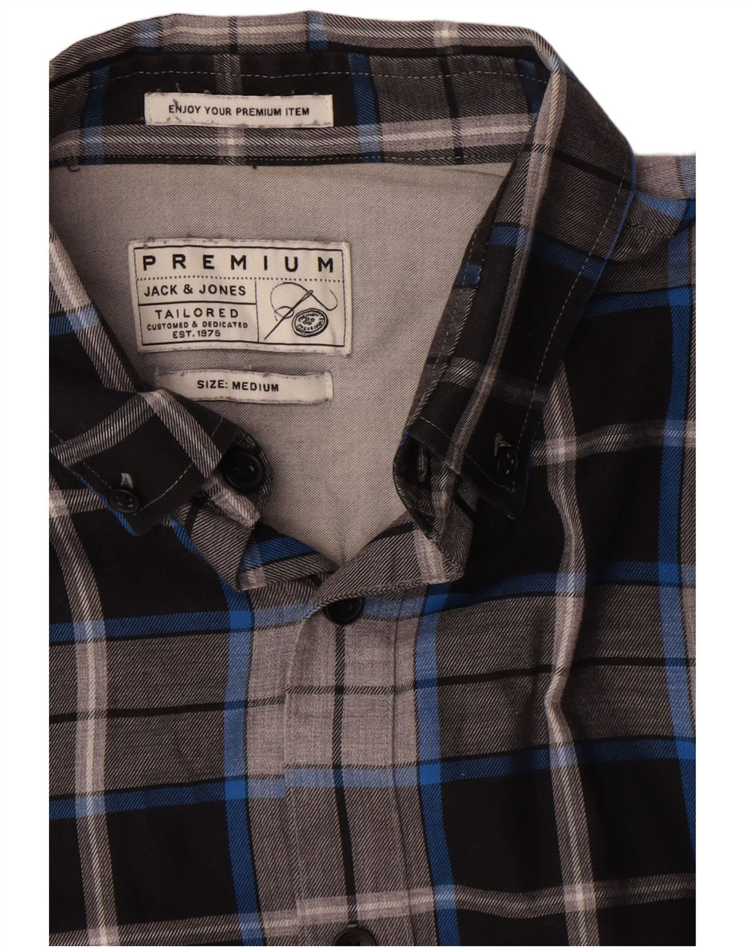 Jack & Jones Mens Flannel Shirt Medium Multicoloured Check Cotton