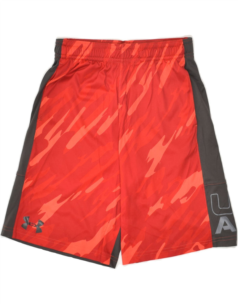 UNDER ARMOUR Boys Graphic Sport Shorts 9-10 Years Medium Red Camouflage | Vintage Under Armour | Thrift | Second-Hand Under Armour | Used Clothing | Messina Hembry 