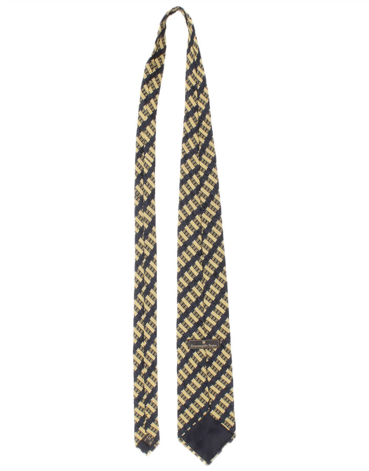 Ermenegildo Zegna Mens Tie One Size Yellow Geometric Silk Classic
