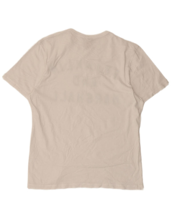 Franklin & Marshall Mens Graphic T-Shirt Top Medium White Cotton