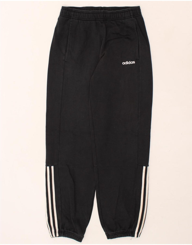 ADIDAS Mens Graphic Tracksuit Trousers Joggers Small Black Cotton | Vintage Adidas | Thrift | Second-Hand Adidas | Used Clothing | Messina Hembry 