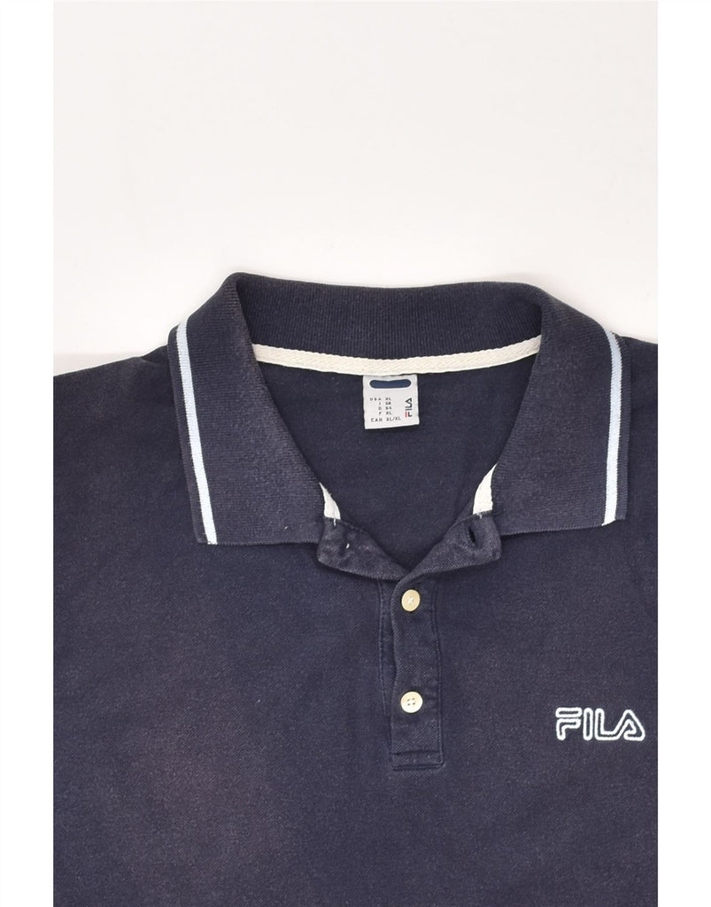 FILA Mens Polo Shirt XL Navy Blue Cotton | Vintage Fila | Thrift | Second-Hand Fila | Used Clothing | Messina Hembry 