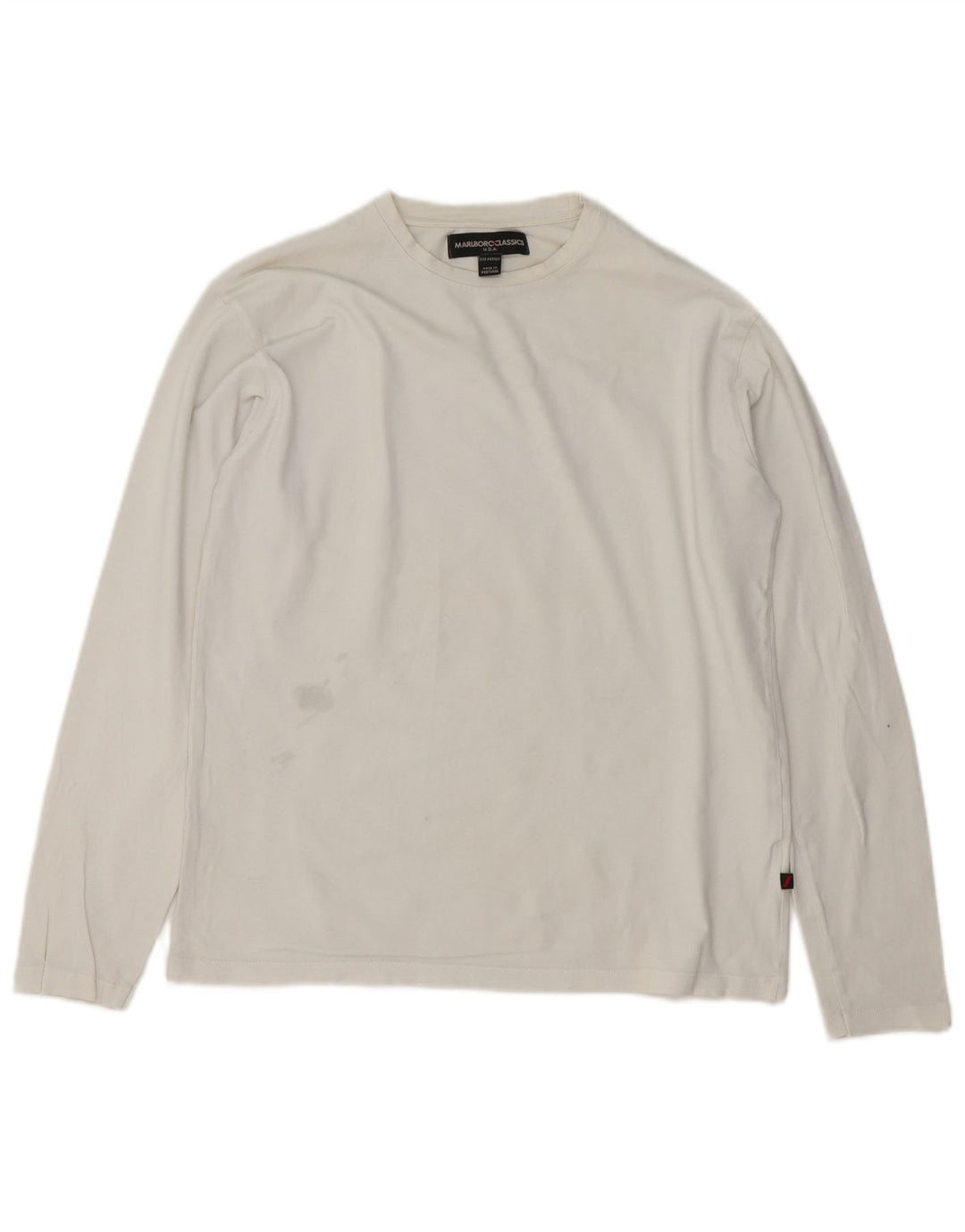 Marlboro Classics Mens Top Long Sleeve Medium White Cotton