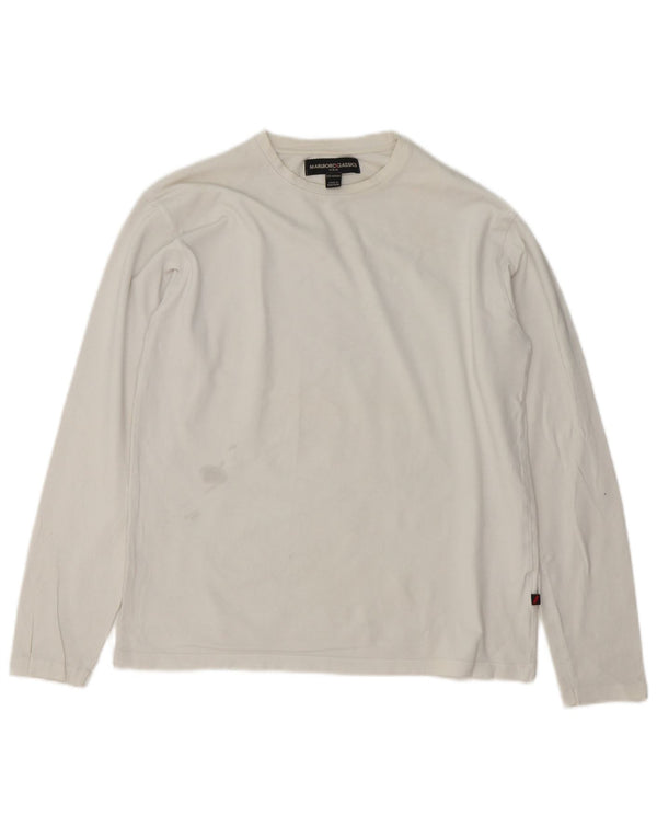 Marlboro Classics Mens Top Long Sleeve Medium White Cotton