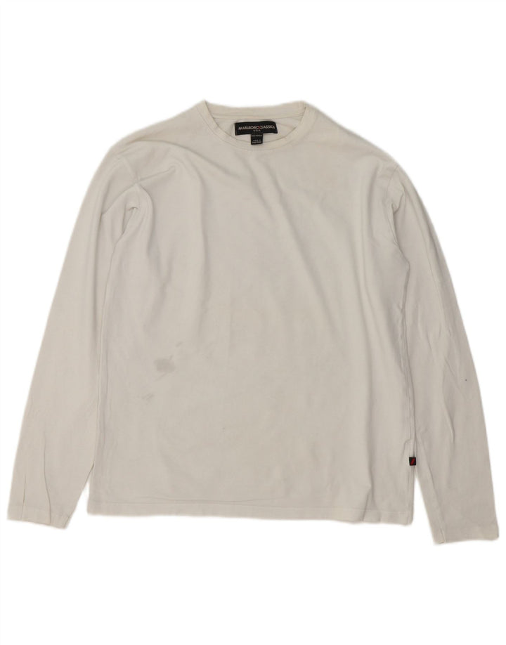 Marlboro Classics Mens Top Long Sleeve Medium White Cotton