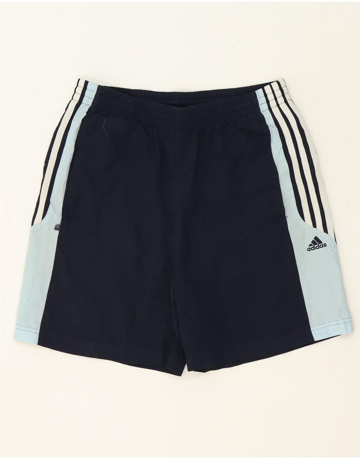 ADIDAS Mens Sport Shorts Small  Navy Blue Colourblock Polyester Vintage Adidas and Second-Hand Adidas from Messina Hembry 