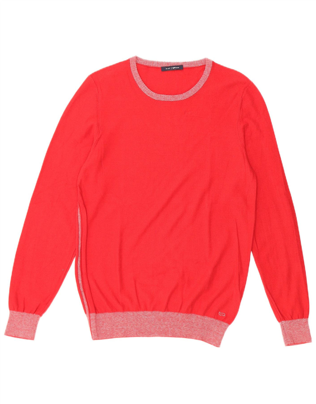 Gas Mens Crew Neck Jumper Sweater Medium Red Cotton