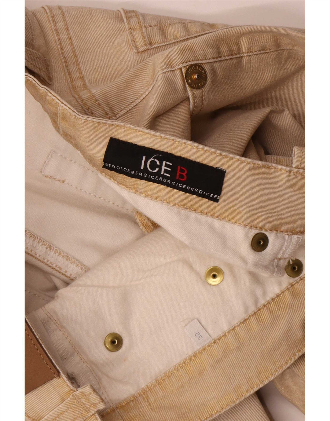 Iceberg Womens Straight Jeans W32 L29 Beige Cotton