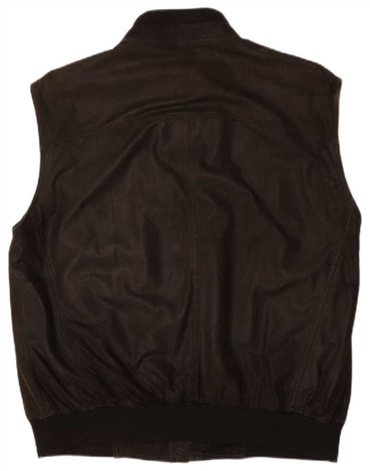 Striwa Mens Leather Gilet IT 58 4XL Black Leather