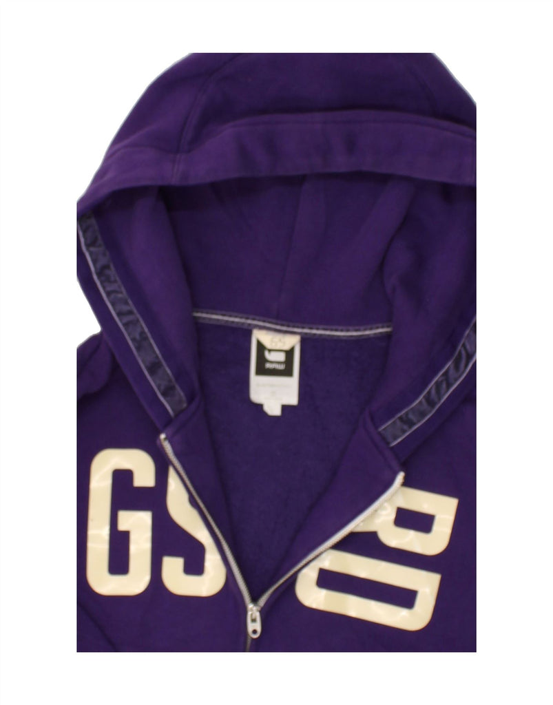 G-STAR Womens Graphic Zip Hoodie Sweater UK 14 Large Purple Cotton | Vintage G-Star | Thrift | Second-Hand G-Star | Used Clothing | Messina Hembry 