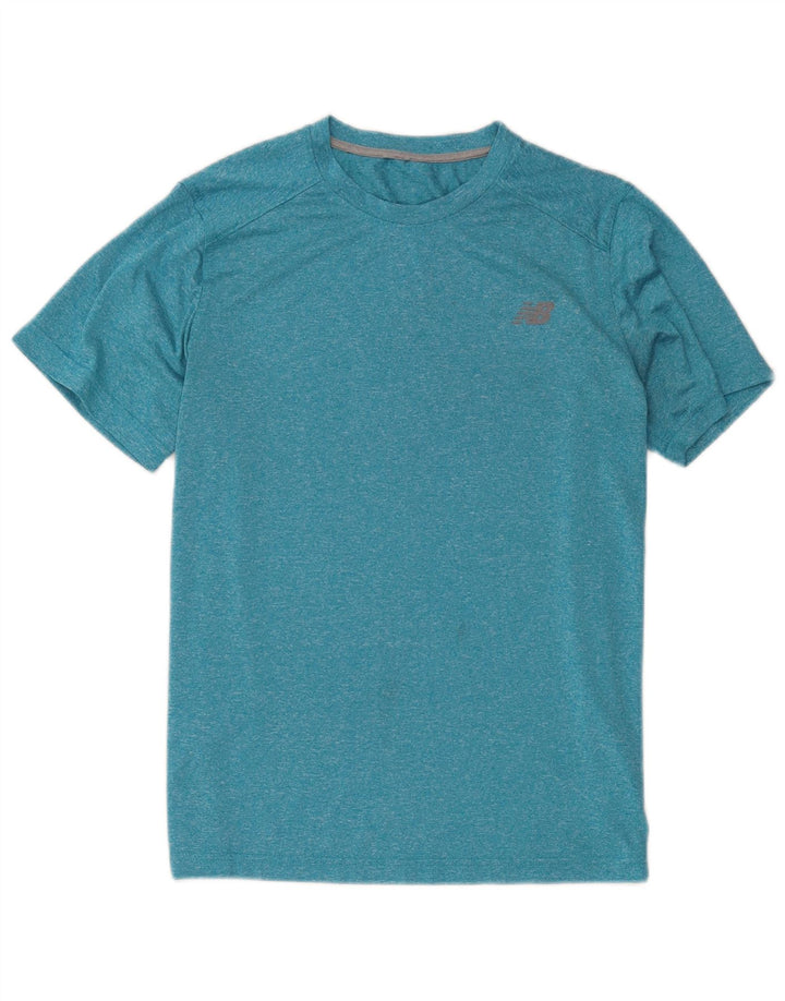 New Balance Mens T-Shirt Top Small Blue Polyester