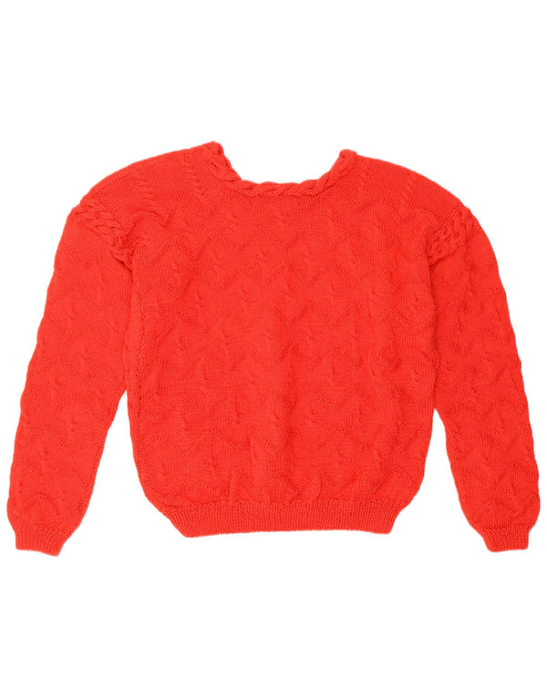 Vintage Womens Crew Neck Jumper Sweater UK 14 Large Red