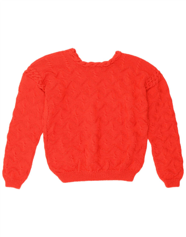 Vintage Womens Crew Neck Jumper Sweater UK 14 Large Red