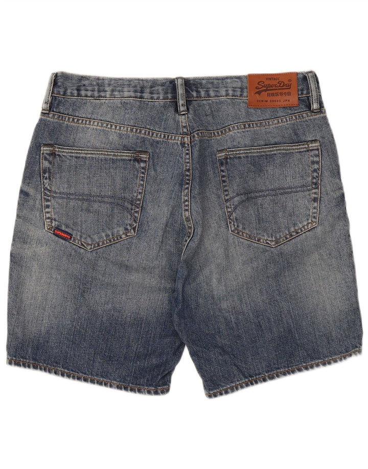 SUPERDRY Mens Denim Shorts W34 Large  Blue Cotton