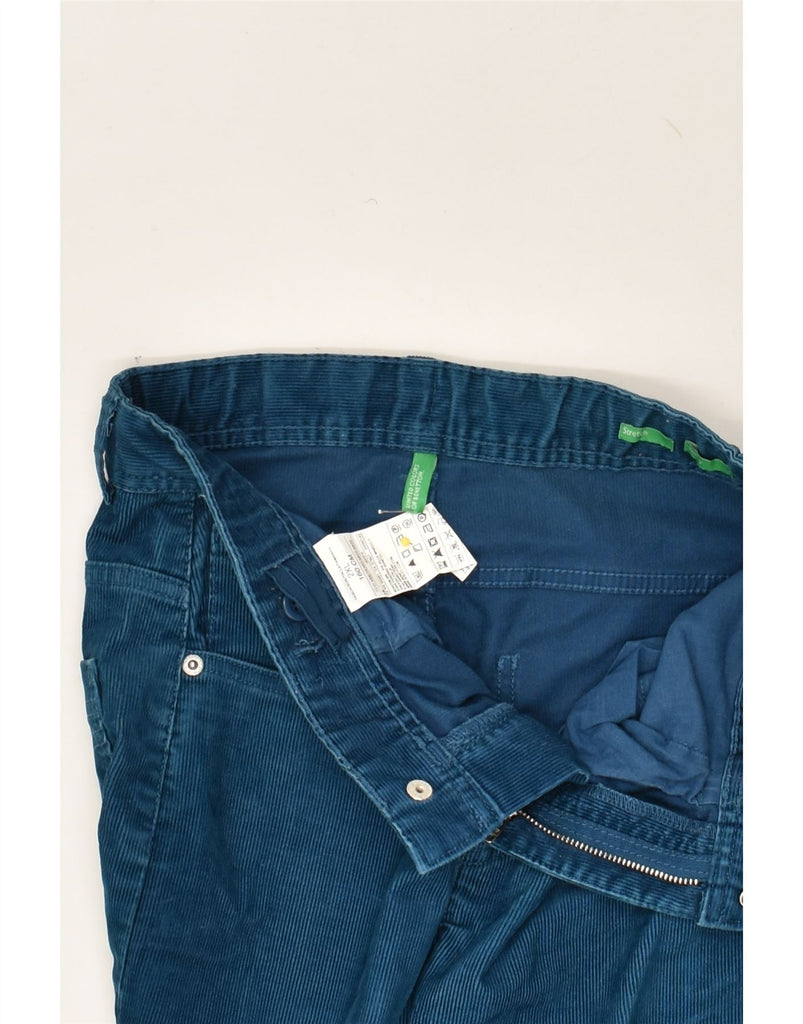 BENETTON Boys Skinny Corduroy Trousers 11-12 Years 2XL W26 L29 Blue | Vintage Benetton | Thrift | Second-Hand Benetton | Used Clothing | Messina Hembry 