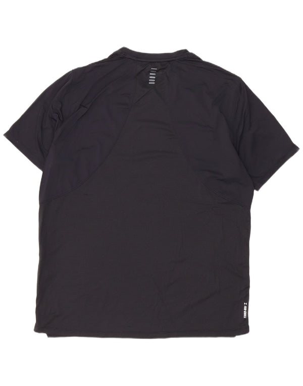 Under Armour Mens T-Shirt Top Large Navy Blue Colourblock Nylon